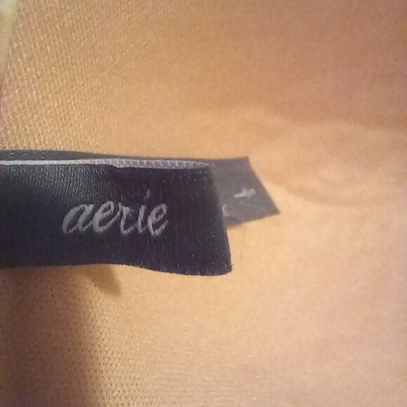 Aerie Perky Triangle Bikini Top-Large-Peach Tie Dye-Lined-Molded Cups-Double Tie - Picture 5 of 7